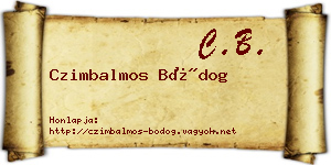 Czimbalmos Bódog névjegykártya